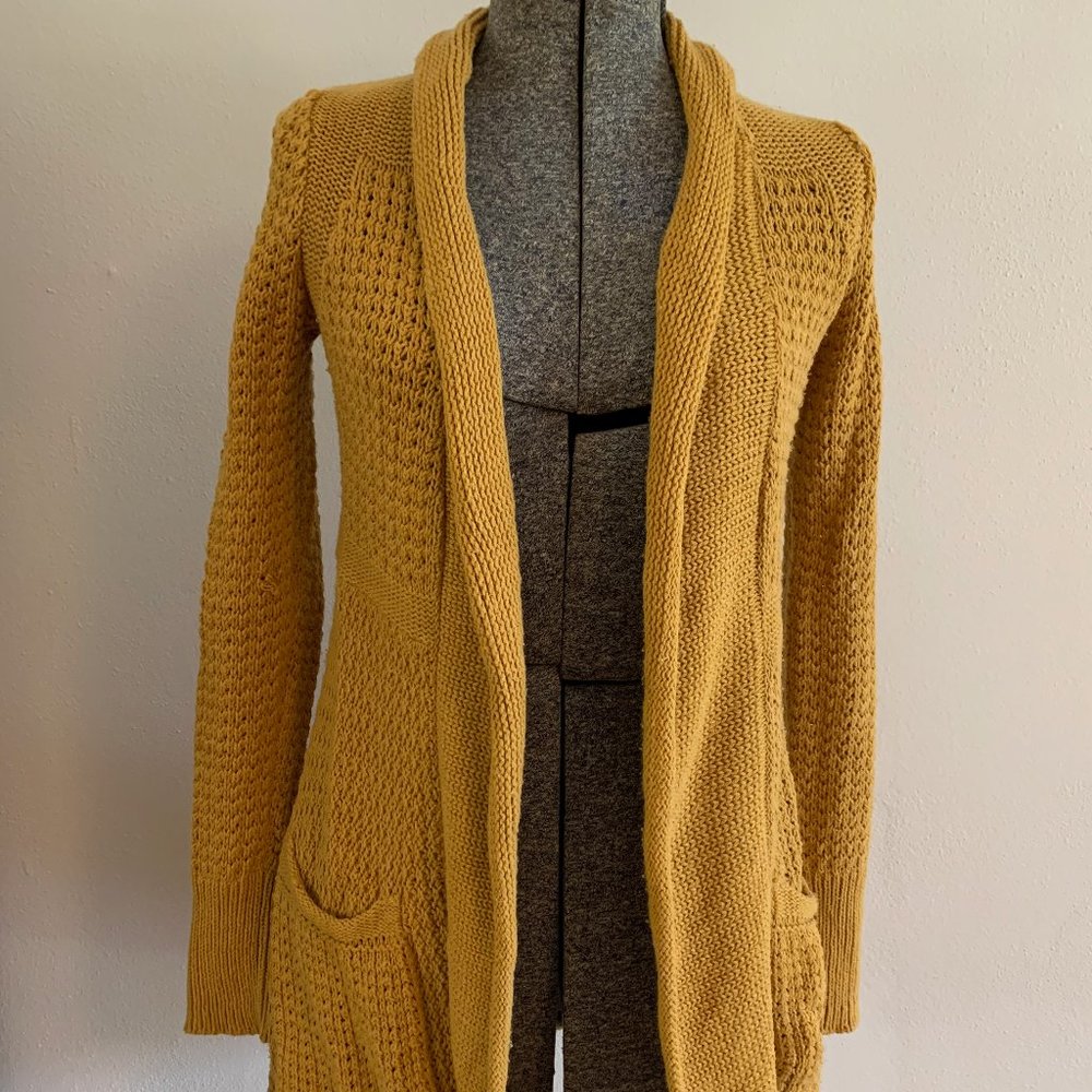Mustard Yellow Anthropologie Cardigan Sz XS